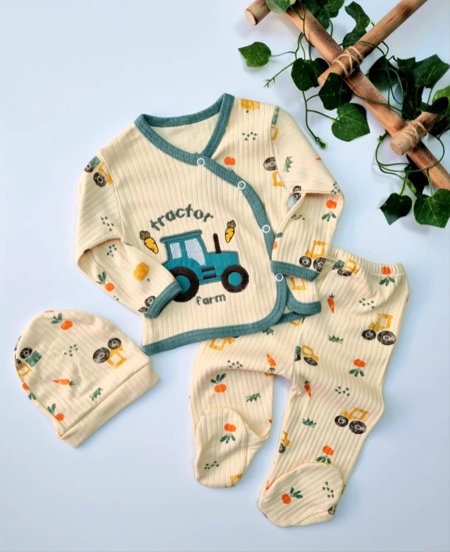 TRAKTÖR DETAYLI YUMUŞACIM BEBEK 3 LÜ SET 